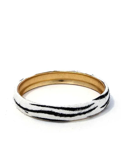 Animal Print Metal Bangle Bracelet - ShopEasier