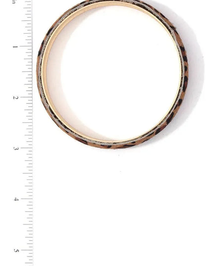 Animal Print Metal Bangle Bracelet - ShopEasier