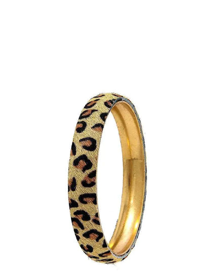 Animal Print Metal Bangle Bracelet - ShopEasier