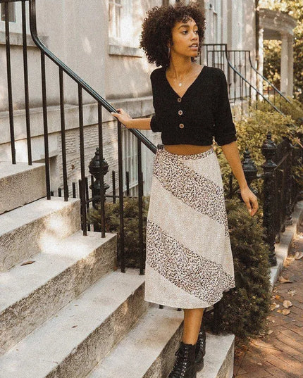 A Floral-print Woven Midi Skirt - ShopEasier