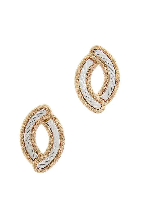 Oval Shape Metal Post Earring - ShopEasier