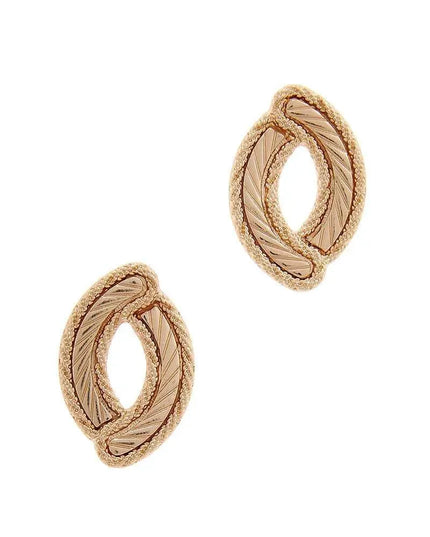 Oval Shape Metal Post Earring - ShopEasier