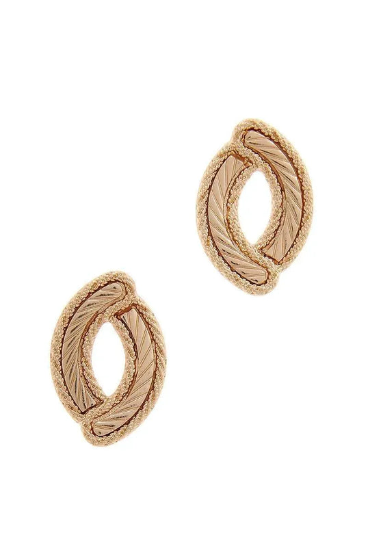 Oval Shape Metal Post Earring - ShopEasier