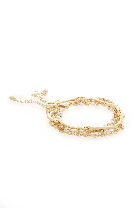 Pearl Point Multi Layered Chain Bracelet - ShopEasier