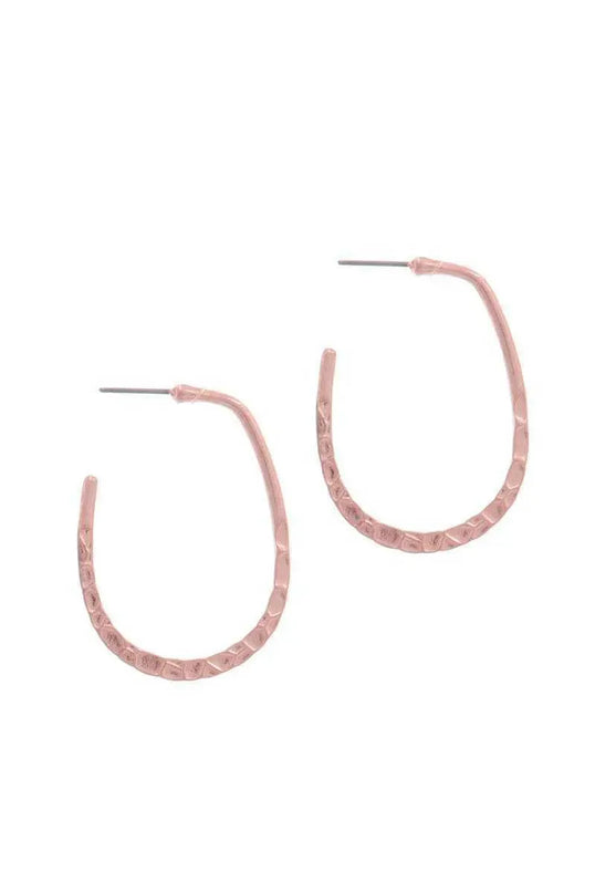 Texture Metal Circle Drop Earring - ShopEasier