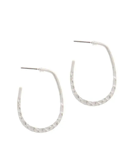 Texture Metal Circle Drop Earring - ShopEasier