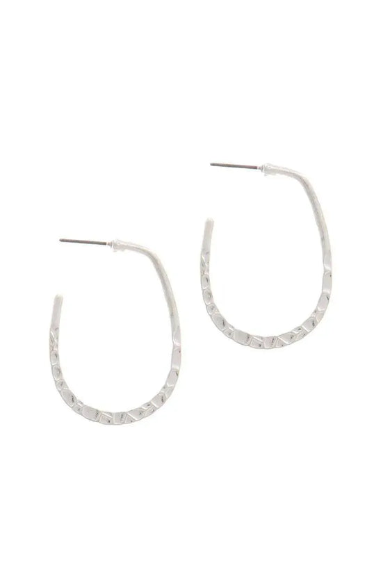 Texture Metal Circle Drop Earring - ShopEasier