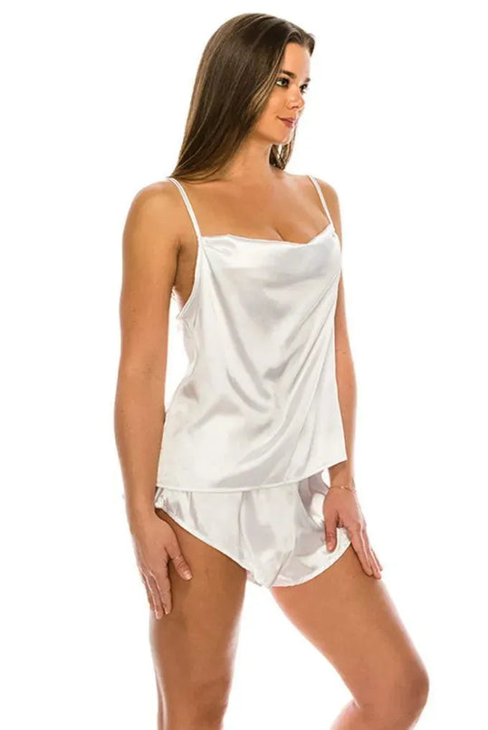 Satin Pj Short Set - ShopEasier