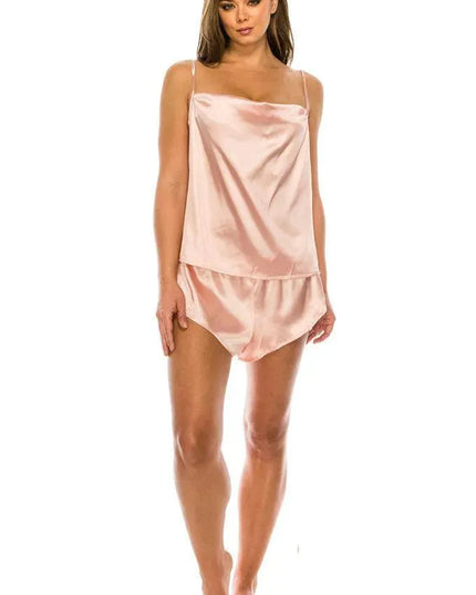 Satin Pj Short Set - ShopEasier