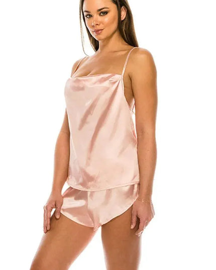 Satin Pj Short Set - ShopEasier