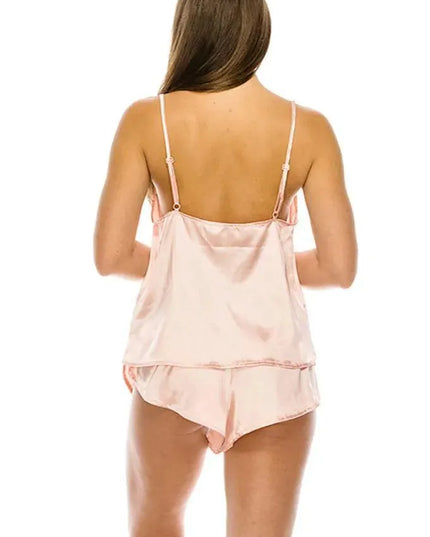 Satin Pj Short Set - ShopEasier