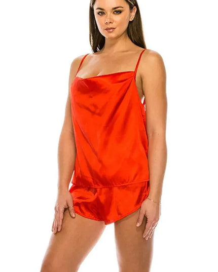 Satin Pj Short Set - ShopEasier