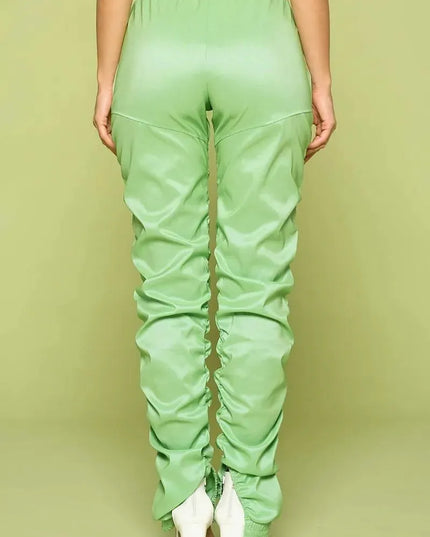 Leather Pu Ruched Pants - ShopEasier