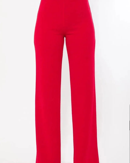 Waist Button And Buckle Detailed Fashion Pants - ShopEasier