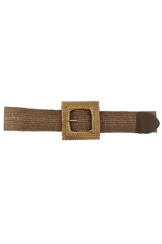 Fashion Square Straw Buckle Belt - ShopEasier