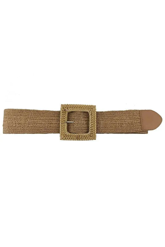 Fashion Square Straw Buckle Belt - ShopEasier