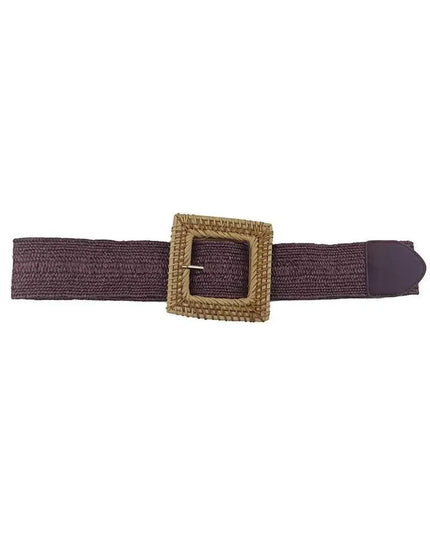 Fashion Square Straw Buckle Belt - ShopEasier