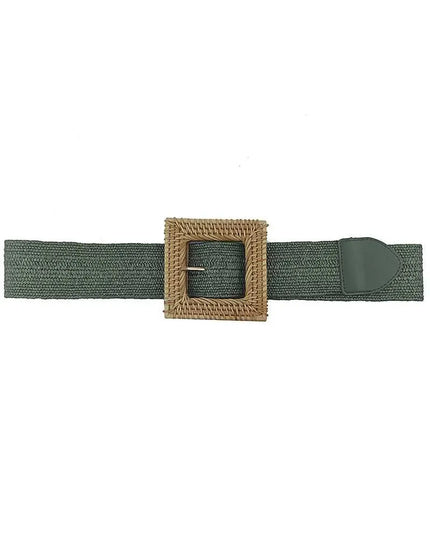 Fashion Square Straw Buckle Belt - ShopEasier