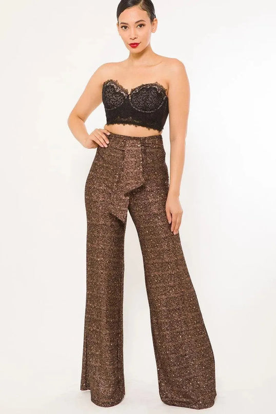 Shiny Paillette Pants - ShopEasier