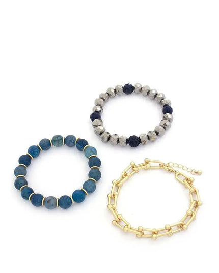 U Link Stone Beaded Bracelet Set. - ShopEasier