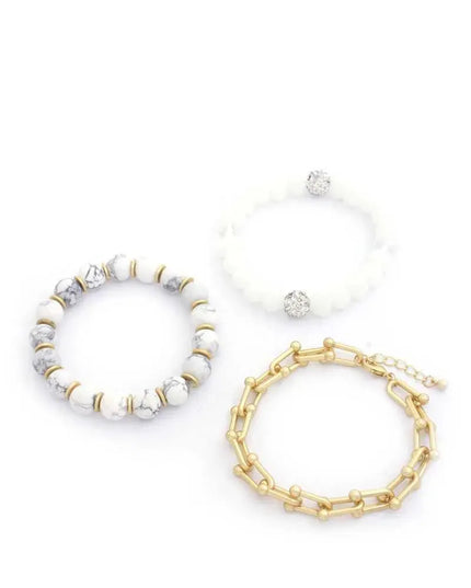 U Link Stone Beaded Bracelet Set. - ShopEasier