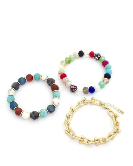 U Link Stone Beaded Bracelet Set. - ShopEasier