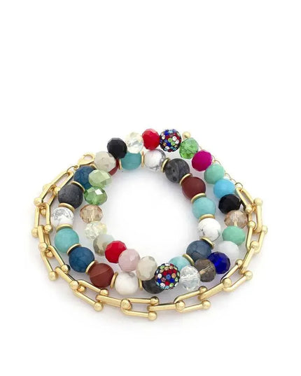 U Link Stone Beaded Bracelet Set. - ShopEasier