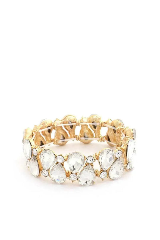 Teardrop Rhinestone Stretch Bracelet - ShopEasier