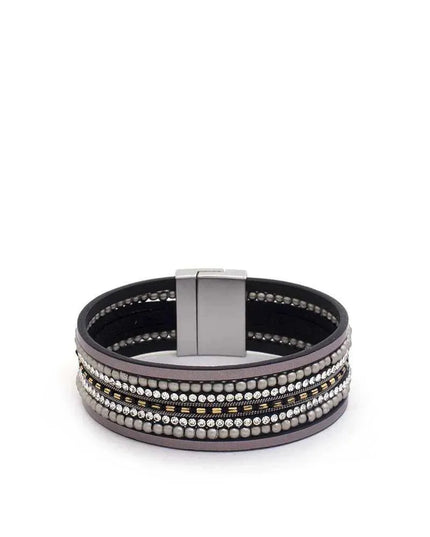 Rhinestone Beaded Magnetic Bracelet - ShopEasier