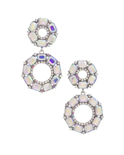 Double Circle Rhinestone Earring - ShopEasier