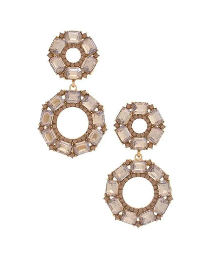 Double Circle Rhinestone Earring - ShopEasier