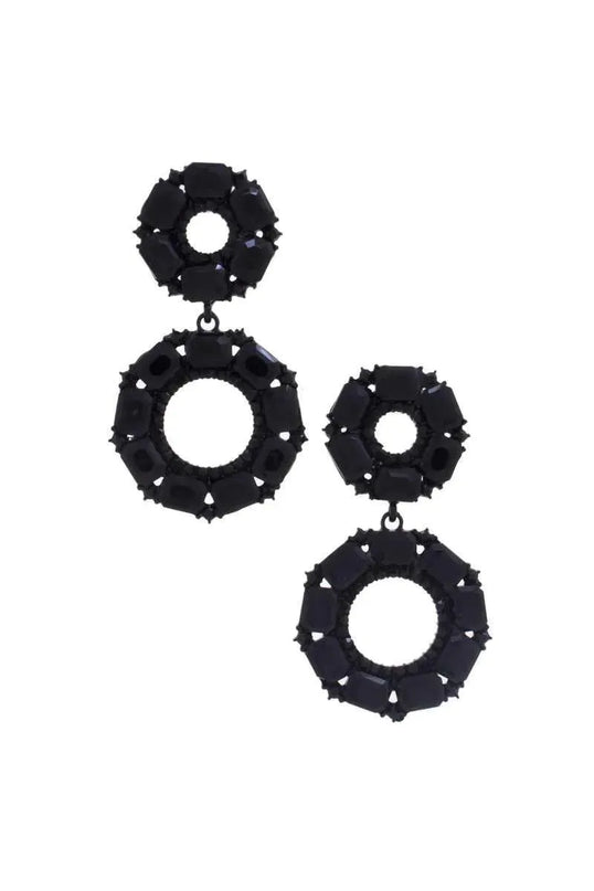 Double Circle Rhinestone Earring - ShopEasier