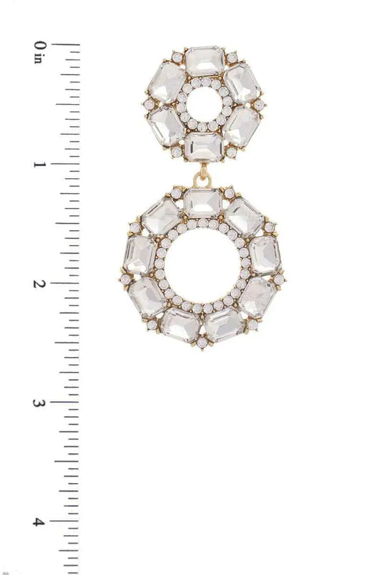 Double Circle Rhinestone Earring - ShopEasier