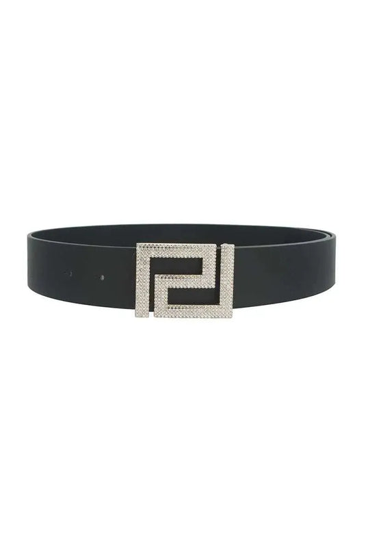 Rhinestone Pave Geo Shape Belt - ShopEasier