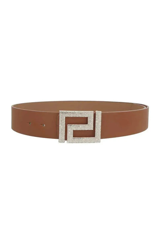 Rhinestone Pave Geo Shape Belt - ShopEasier