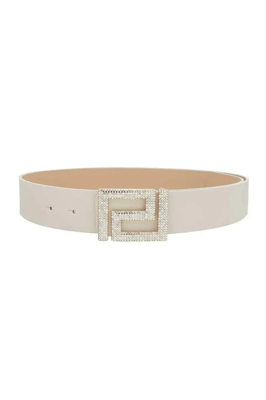 Rhinestone Pave Geo Shape Belt - ShopEasier