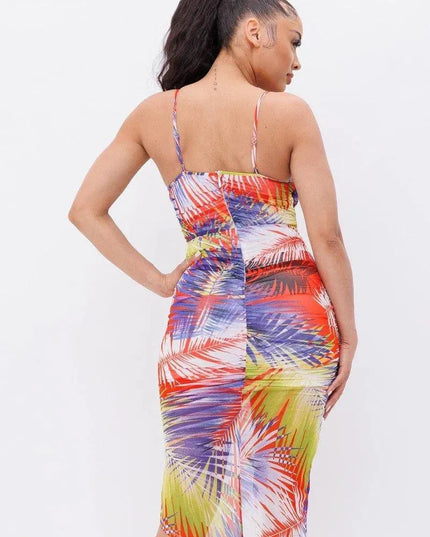 Printed Mesh Dress - ShopEasier