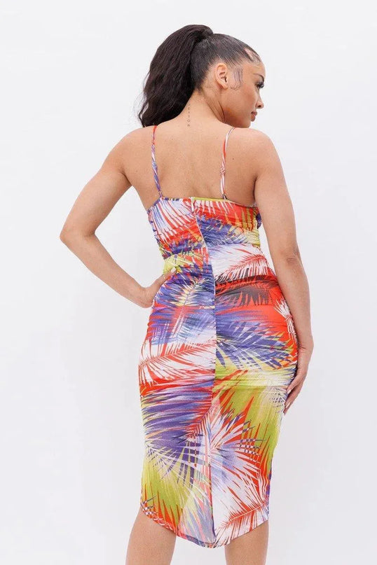 Printed Mesh Dress - ShopEasier