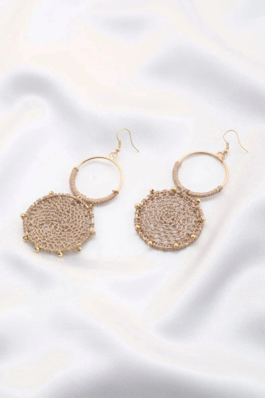 Double Circle Thread Beaded Earring - ShopEasier