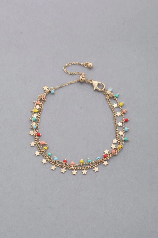 Dainty Star Charm Beaded Dangle Bracelet - ShopEasier