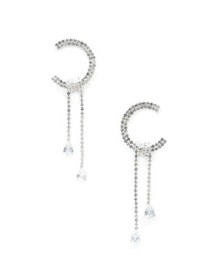 C Shape Rhinestone Dangle Earrng - ShopEasier