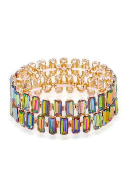 Rectangle Rhinestone Stretch Bracelet - ShopEasier