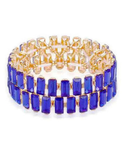 Rectangle Rhinestone Stretch Bracelet - ShopEasier