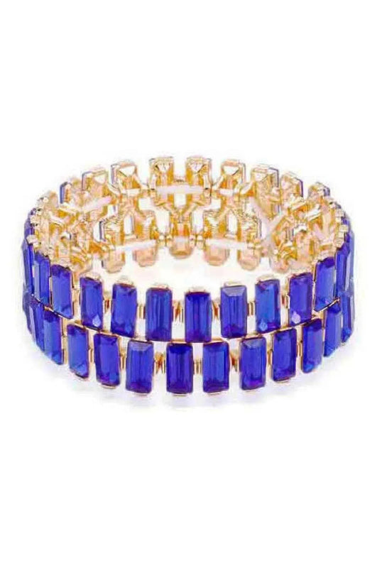 Rectangle Rhinestone Stretch Bracelet - ShopEasier