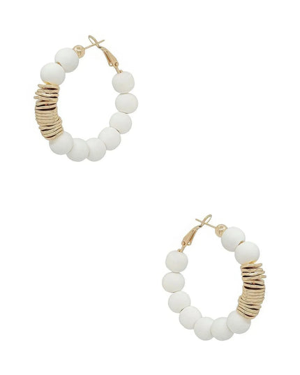 Clay Ball With Metal Accent Hoop Earring - ShopEasier