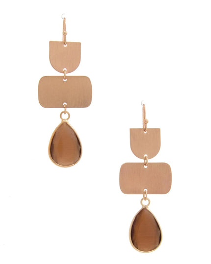 Teardrop Gem Multi Shape Dangle Earring - ShopEasier