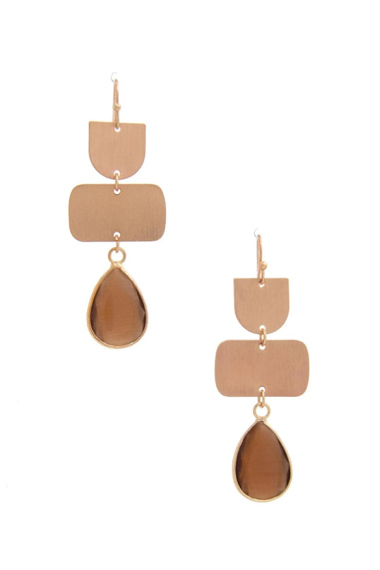 Teardrop Gem Multi Shape Dangle Earring - ShopEasier