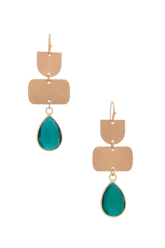 Teardrop Gem Multi Shape Dangle Earring - ShopEasier