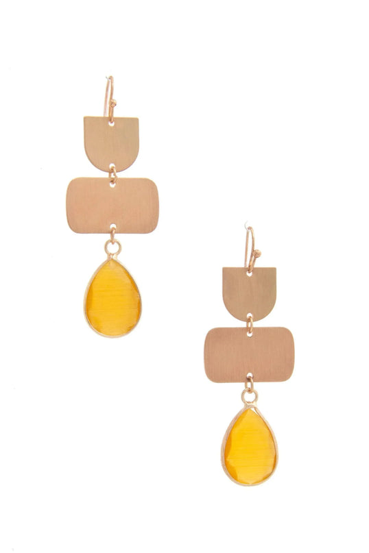 Teardrop Gem Multi Shape Dangle Earring - ShopEasier