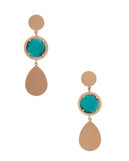 Round Gem Teardrop Dangle Earring - ShopEasier